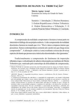 DIREITOS HUMANOS NA TRIBUTA&Ccedil;&Atilde;O*