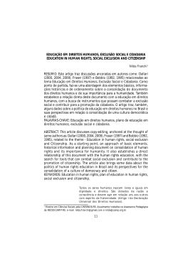 ARTIGOS: EDUCA&Ccedil;&Atilde;O EM DIREITOS HUMANOS