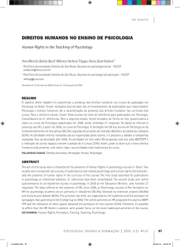 DIREITOS HUMANOS NO ENSINO DE PSICOLOGIA