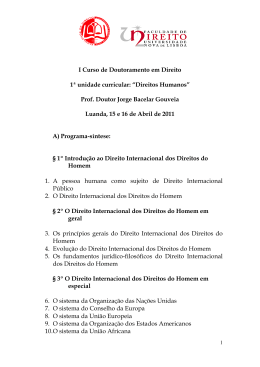Direitos Humanos - Faculdade de Direito da UNL