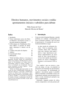 Direitos humanos, movimentos sociais e m&iacute;dia