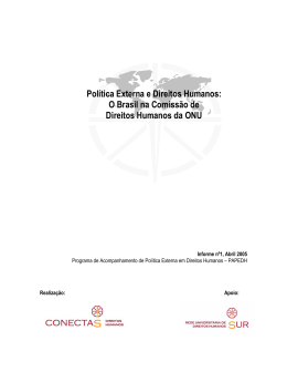 Pol&iacute;tica Externa e Direitos Humanos: o Brasil na Comiss&atilde;o