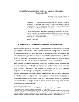 HERMEN&Ecirc;UTICA JUR&Iacute;DICA E DIREITOS HUMANOS SOCIAIS DO
