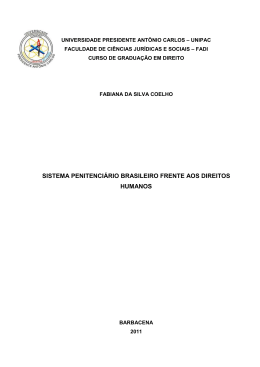 sistema penitenci&aacute;rio brasileiro frente aos direitos humanos