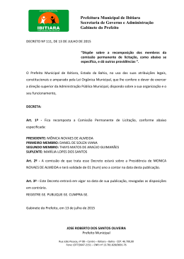 Decreto nº 111, de 13 de julho de 2015