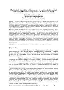 A legitimidade das decis&otilde;es pol&iacute;ticas em face da
