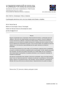 A participa&ccedil;&atilde;o electr&oacute;nica como uma nova rela&ccedil;&atilde;o entre