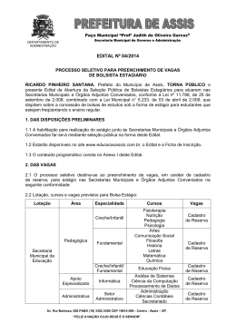 EDITAL Nº 04/2014 - Secretaria Municipal da Educação de Assis