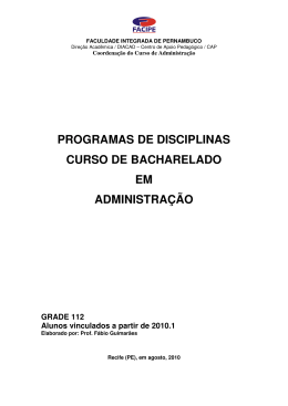 programas de disciplinas curso de bacharelado em