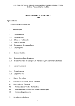 proposta pedag&oacute;gica - col&eacute;gio estadual professor lys&iacute;maco ferreira