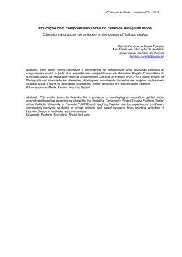 Educa&ccedil;&atilde;o com compromisso social no curso de design de moda