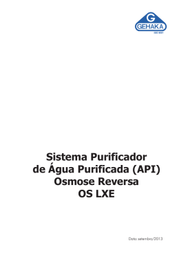 Manual Osmose Reversa OS LXE