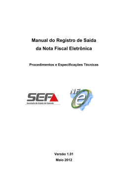 Manual do Registro de Saída da Nota Fiscal Eletrônica