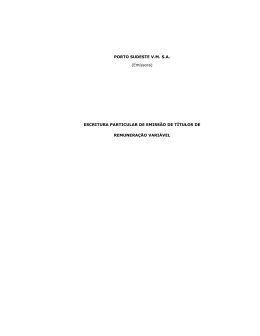 Escritura de Emiss&atilde;o de T&iacute;tulos de Remunera&ccedil;&atilde;o Vari&aacute;vel