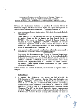 INSTRUMENTO PARTICULAR DE ESCRJTURA DE EMISSÃO