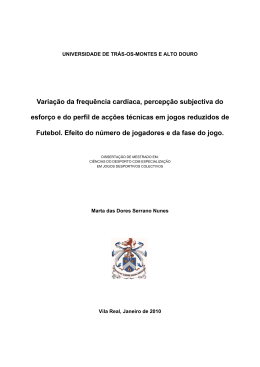 Varia&ccedil;&atilde;o da frequ&ecirc;ncia card&iacute;aca, percep&ccedil;&atilde;o subjectiva do esfor&ccedil;o e