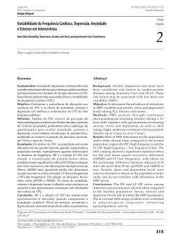 Variabilidade da Frequ&ecirc;ncia Card&iacute;aca, Depress&atilde;o