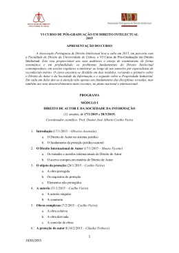 VI Curso de Pós-Graduação em Direito Intelectual