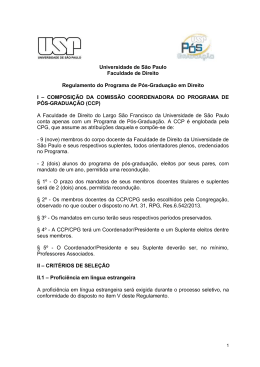 Regulamento do Programa de Pós