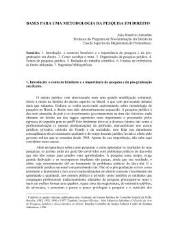 bases para uma metodologia da pesquisa em direito