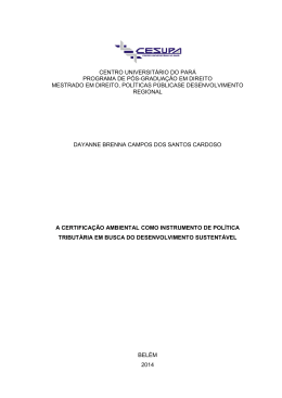a certifica&ccedil;&atilde;o ambiental como instrumento de pol&iacute;tica