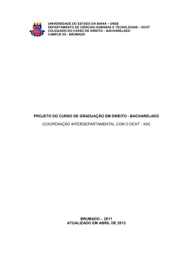 PROJETO DO CURSO DE GRADUA&Ccedil;&Atilde;O EM DIREITO