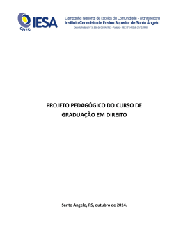 PROJETO PEDAG&Oacute;GICO DO CURSO DE GRADUA&Ccedil;&Atilde;O EM DIREITO