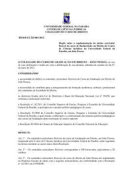Resolu&ccedil;&atilde;o 001-2012 - CCJ - Universidade Federal da Para&iacute;ba