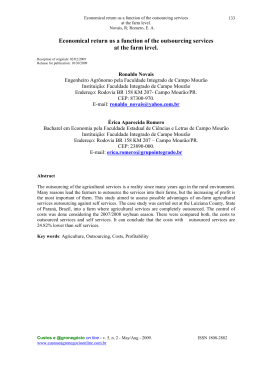 Economic return as a function of the outsourcing services at the farm