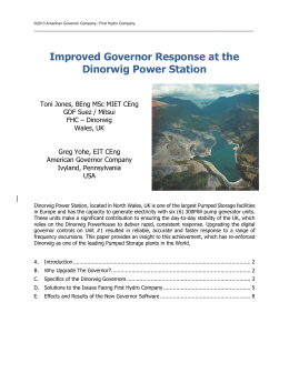 Improved Governor Response at the Dinorwig Power Station