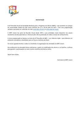 programa&ccedil;&atilde;o - SBPC - Universidade Federal de S&atilde;o Carlos