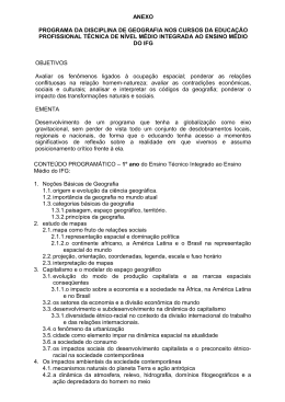 ANEXO PROGRAMA DA DISCIPLINA DE GEOGRAFIA NOS
