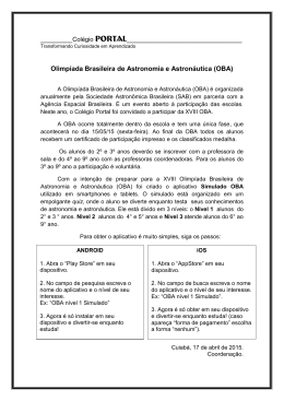 Comunicado OLIMPÍADA BRASILEIRA DE ASTRONOMIA E