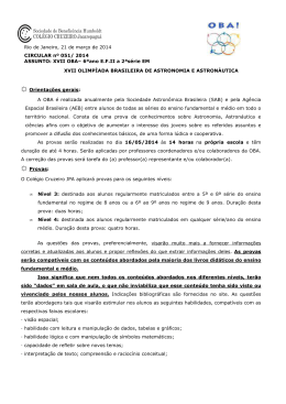 XVII OLIMPÍADA BRASILEIRA DE ASTRONOMIA E