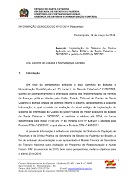 Informa&ccedil;&atilde;o 007-2014 Sistema de Informa&ccedil;&otilde;es Gerenciais de Custos