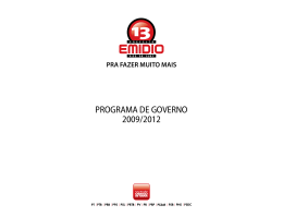 PROGRAMA DE GOVERNO 2009/2012