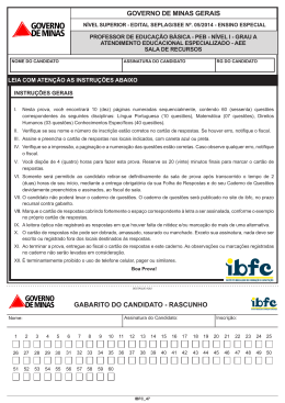 Professor de Educa&ccedil;&atilde;o B&aacute;sica - PEB - N&iacute;vel I