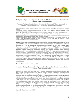 Produ&ccedil;&atilde;o de ant&iacute;geno para o diagn&oacute;stico da - Ainfo