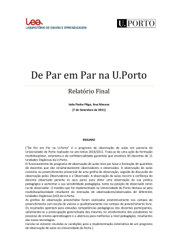 Relatório Final - Faculdade de Engenharia da Universidade do Porto