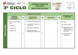 Criterios Avalia&ccedil;&atilde;o 3&ordm; Ciclo - Agrupamento de Escolas Terras de