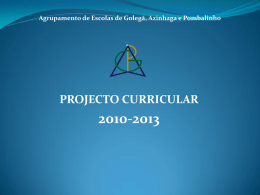 Apresenta&ccedil;&atilde;o S&iacute;ntese do Projeto Curricular do Agrupamento