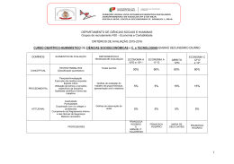 Critérios de Avaliação do Grupo de Economia e Contabilidade
