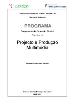 PROGRAMA Projecto e Produ&ccedil;&atilde;o Multim&eacute;dia