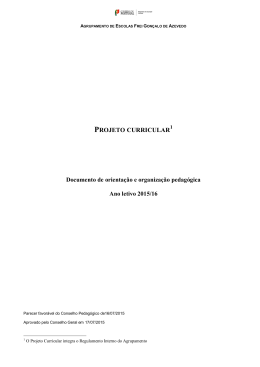 PROJETO CURRICULAR - Agrup. de Escolas Frei Gon&ccedil;alo de