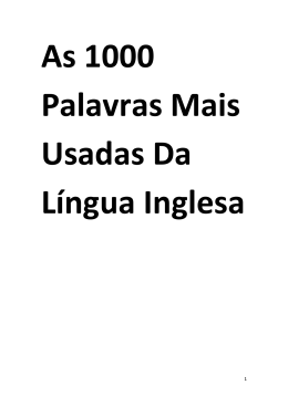 As 1000 Palavras Mais Usadas Da L&iacute;ngua Inglesa