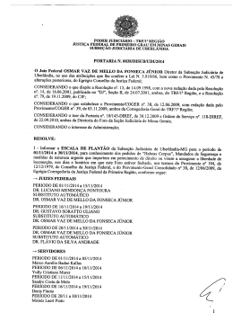 O Juiz Federal OSMAR vAz DE MELLO DA FONSECA J&Uacute;NIOR