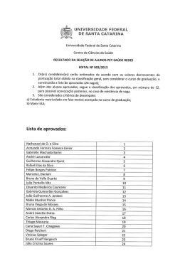 Resultado Seleção Alunos PET-SAUDE-REDES