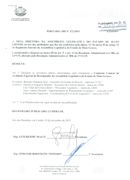 Portaria MD N&ordm; 472/2015 - Assembleia Legislativa do Estado de