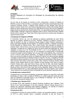 Ata da Reuni&atilde;o do Colegiado