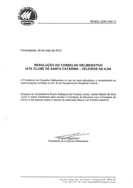 REsoLu&ccedil;&Atilde;o 004/12 - Iate Clube de Santa Catarina